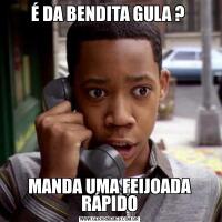 É DA BENDITA GULA ? MANDA UMA FEIJOADA RÁPIDO