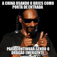 A CHINA USANDO O BRICS COMO PORTA DE ENTRADA PARA CONTINUAR SENDO O DRAGÃO EMERGENTE 