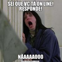 SEI QUE VC TÁ ON LINE! RESPONDE!NÃAAAAOOO