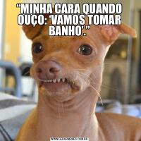 “MINHA CARA QUANDO OUÇO: ‘VAMOS TOMAR BANHO’.”

