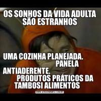 OS SONHOS DA VIDA ADULTA SÃO ESTRANHOSUMA COZINHA PLANEJADA.                                     PANELA ANTIADERENTE.                                           PRODUTOS PRÁTICOS DA TAMBOSI ALIMENTOS    