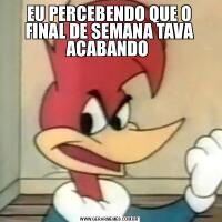 EU PERCEBENDO QUE O FINAL DE SEMANA TAVA ACABANDO 