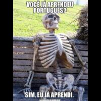 VOCÊ JÁ APRENDEU PORTUGUÊS?SIM, EU JÁ APRENDI. 