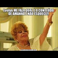 Evelyn ME FALA QUAL É O CONTEÚDO DE AMANHÃ E NÃO ESQUECE!!