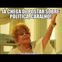 JÁ CHEGA DE POSTAR SOBRE POLÍTICA, CARALHO!