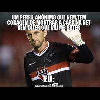 UM PERFIL ANÔNIMO QUE NEM TEM CORAGEM DE MOSTRAR A CARA NA NET VEM DIZER QUE VAI ME BATEREU: