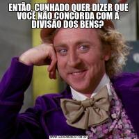 ENTÃO, CUNHADO QUER DIZER QUE VOCÊ NÃO CONCORDA COM A DIVISÃO DOS BENS? 