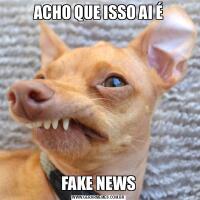 ACHO QUE ISSO AI ÉFAKE NEWS