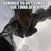 DOMINGO 00:00 E LEMBRO QUE TINHA DEVER EU :