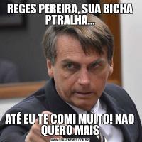 REGES PEREIRA, SUA BICHA PTRALHA...ATÉ EU TE COMI MUITO! NAO QUERO MAIS