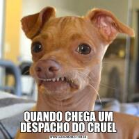 QUANDO CHEGA UM DESPACHO DO CRUEL