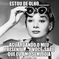 ESTOU DE OLHO..........AGUARDANDO O MEU PRESENTE .....E VOCÊ  SABE QUE EU AMO SEMI JOIA
