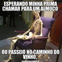 ESPERANDO MINHA PRIMA CHAMAR PARA UM ALMOÇO OU PASSEIO NO CAMINHO DO VINHO. 