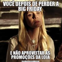  VOCÊ DEPOIS DE PERDER A BIG FRIDAY E NÃO APROVEITAR AS  PROMOÇÕES DA LOJA