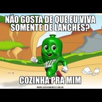 NÃO GOSTA DE QUE EU VIVA SOMENTE DE LANCHES?COZINHA PRA MIM