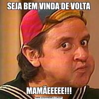 SEJA BEM VINDA DE VOLTAMAMÃEEEEE!!!