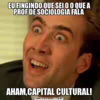 EU FINGINDO QUE SEI O O QUE A PROF DE SOCIOLOGIA FALA AHAM,CAPITAL CULTURAL!