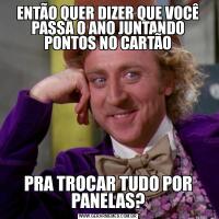 ENTÃO QUER DIZER QUE VOCÊ PASSA O ANO JUNTANDO PONTOS NO CARTÃOPRA TROCAR TUDO POR PANELAS?
