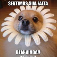 SENTIMOS SUA FALTABEM-VINDA!!