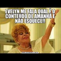 EVELYN ME FALA QUAL É O CONTEÚDO DE AMANHÃ E NÃO ESQUECE!!