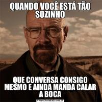 QUANDO VOCÊ ESTÁ TÃO SOZINHOQUE CONVERSA CONSIGO MESMO E AINDA MANDA CALAR A BOCA