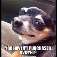 YOU HAVEN'T PURCHASED NVX YET?