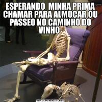 ESPERANDO  MINHA PRIMA CHAMAR PARA ALMOÇAR OU PASSEO NO CAMINHO DO VINHO 