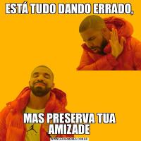 ESTÁ TUDO DANDO ERRADO,MAS PRESERVA TUA AMIZADE