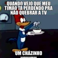 QUANDO VEJO QUE MEU TIMÃO TÁ PERDENDO PRA NÃO QUEBRAR A TVUM CHÁZINHO