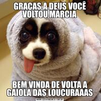 GRAÇAS A DEUS VOCÊ VOLTOU MÁRCIABEM VINDA DE VOLTA A GAIOLA DAS LOUCURAAAS