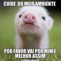 CUIDE  DO MEIO AMBIENTE POR FAVOR VAI POR MIM É MELHOR ASSIM