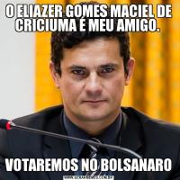 O ELIAZER GOMES MACIEL DE CRICIUMA É MEU AMIGO. VOTAREMOS NO BOLSANARO