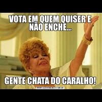 VOTA EM QUEM QUISER E NÃO ENCHE...GENTE CHATA DO CARALHO!