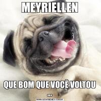 MEYRIELLENQUE BOM QUE VOCÊ VOLTOU ...