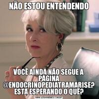 NÃO ESTOU ENTENDENDOVOCÊ AINDA NÃO SEGUE A PÁGINA @ENDOCRINOPEDIATRAMARISE? ESTÁ ESPERANDO O QUÊ?