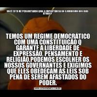 VOCÊ ESTÁ ME PERGUNTANDO QUAL A IMPORTÂNCIA DO ILUMINISMO NOS DIAS ATUAIS?TEMOS UM REGIME DEMOCRÁTICO COM UMA CONSTITUIÇÃO Q GARANTE A LIBERDADE DE EXPRESSÃO, PENSAMENTO E RELIGIÃO,PODEMOS ESCOLHER OS NOSSOS GOVERNANTES E EXIGIMOS QUE ELES OBEDEÇAM AS LEIS SOB PENA DE SEREM AFASTADOS DO PODER.