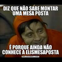 DIZ QUE NÃO SABE MONTAR UMA MESA POSTAÉ PORQUE AINDA NÃO CONHECE A ELISMESAPOSTA