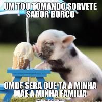 UM TOU TOMANDO SORVETE SABOR BORCOOMDE SERA QUE TA A MINHA MÃE A MINHA FAMILIA