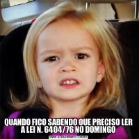 QUANDO FICO SABENDO QUE PRECISO LER A LEI N. 6404/76 NO DOMINGO