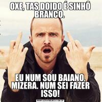 OXE, TAS DOIDO É SINHÔ BRANCO. EU NUM SOU BAIANO, MIZERA. NUM SEI FAZER ISSO!
