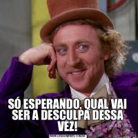 SÓ ESPERANDO, QUAL VAI SER A DESCULPA DESSA VEZ!
