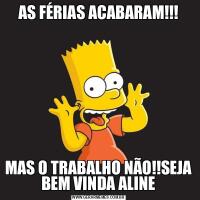 AS FÉRIAS ACABARAM!!!MAS O TRABALHO NÃO!!SEJA BEM VINDA ALINE