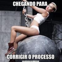 CHEGANDO PARA CORRIGIR O PROCESSO