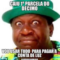 CAIU 1º PARCELA DO DÉCIMOVOU USAR TUDO  PARA PAGAR A CONTA DE LUZ