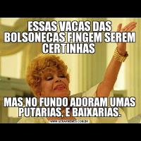 ESSAS VACAS DAS BOLSONECAS FINGEM SEREM CERTINHAS MAS NO FUNDO ADORAM UMAS PUTARIAS, E BAIXARIAS.