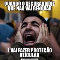 QUANDO O SEGURADO DIZ QUE NÃO VAI RENOVARE VAI FAZER PROTEÇÃO VEÍCULAR