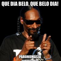 QUE DIA BELO, QUE BELO DIA!PARONOMÁSIA