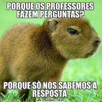 PORQUE OS PROFESSORES FAZEM PERGUNTAS?PORQUE SÒ NOS SABEMOS A RESPOSTA 