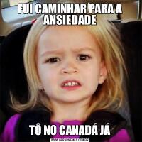 FUI CAMINHAR PARA A ANSIEDADETÔ NO CANADÁ JÁ
