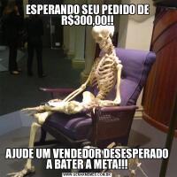 ESPERANDO SEU PEDIDO DE R$300,00!!AJUDE UM VENDEDOR DESESPERADO A BATER A META!!!